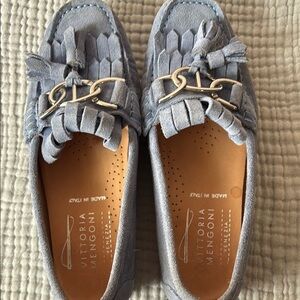 Venezia Women's Tassel Loafers in Soft Blue